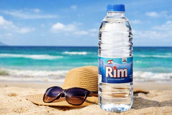 Rim bottle on beach