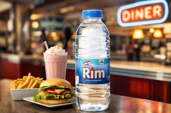 Rim bottle at dinner